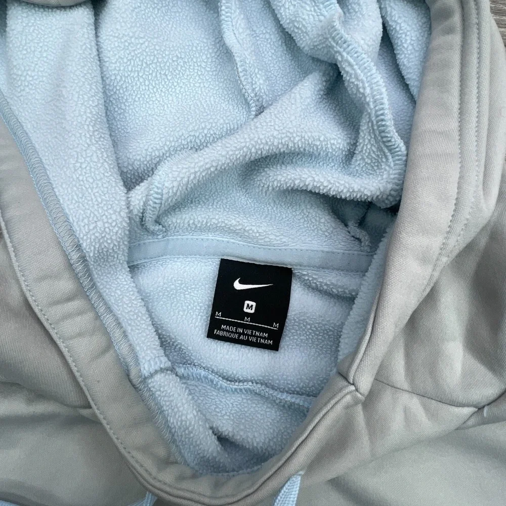 Nike Hoodie Mens Medium Slate Gray Swoosh Spell out Fleece Just Do It Fleece